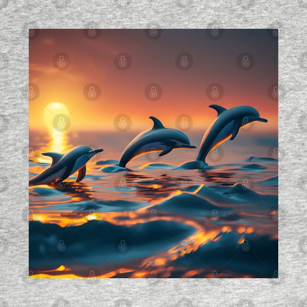 Sunset Dolphins by Shiwwa